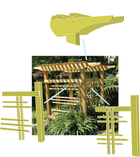 drawing of arbor feature details