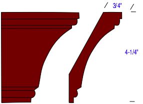 beaded cove crown molding with dimensions