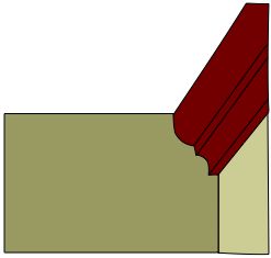 first piece of molding installed for a coped joint