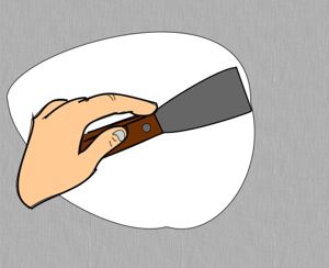 scrape to undamaged finish