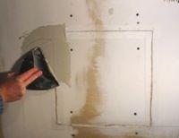 mud over drywall patch