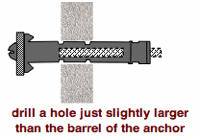 an expansion wall anchor and hole