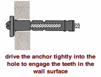 expansion wall anchor in a hole