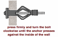expansion wall anchor  half expanded