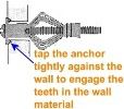 tighten the expansion wall anchor