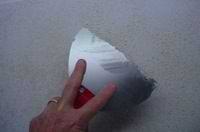 knockdown the joint compound to recreate the drywall texture
