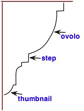 trim molding profile example of ovolo, step and thumbnail