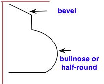 trim molding profile example of bevel and bullnose