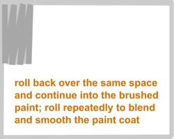 rolling paint back and forth to remove roller marks