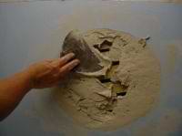 fill a deep void with plaster mud