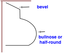 bevel and bullnose profiles