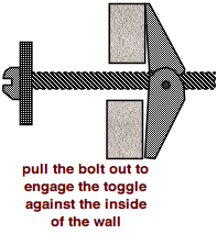 pull the bolt head back to engage the toggle