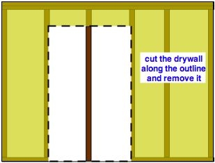 removing wall material to remodel a wall