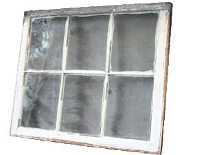 photo of the interior of a wooden window sash and glass pane