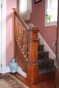 custom wood trim molding on staircase