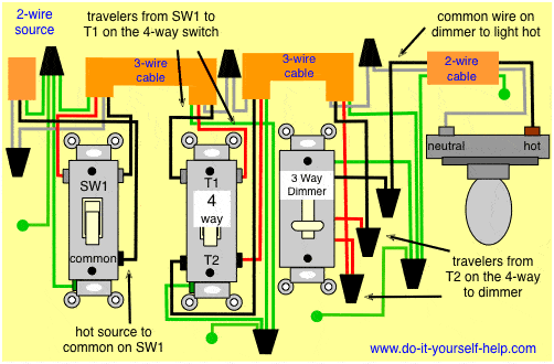 Schematic 4 Way Switch Wiring Diagram Light Middle from www.do-it-yourself-help.com