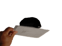 photo of an aluminum and fiberglass drywall hole patch photo of an aluminum and fiberglass drywall hole patch
