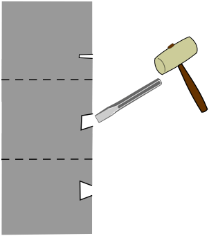 demonstration of chiseling out concrete crack for repair