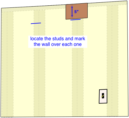 diagram for marking walls to install crown molding lighting