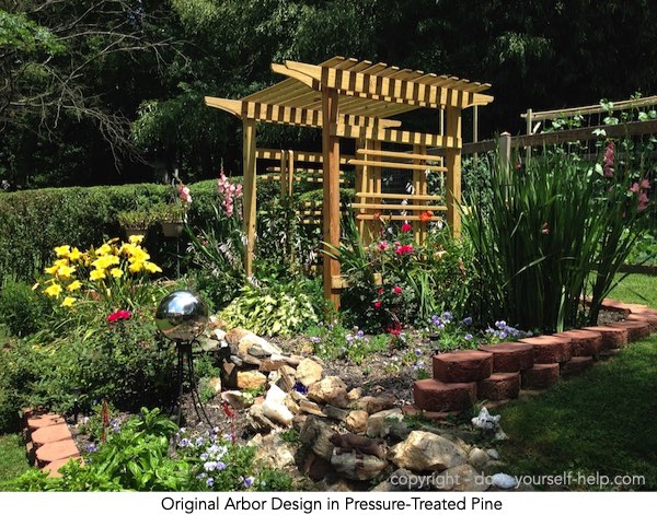 photo original arbor design built with pressure-treated pine