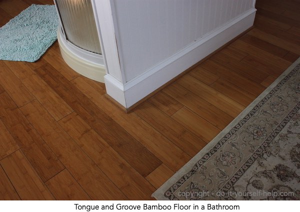 photo bamboo tongue and groove flooring in a bathroom