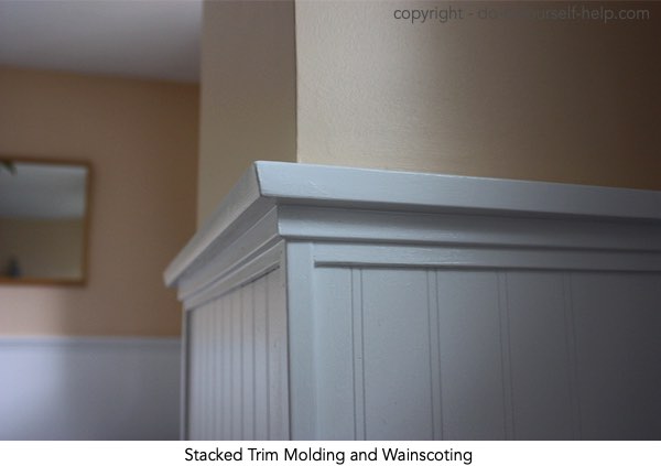 photo stacked molding and wainscoting in a bathroom