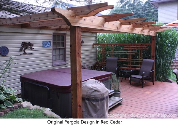 photo original pergola design built with red cedar