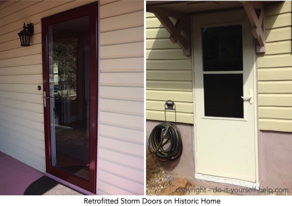 photo retrofitted storm doors on 1915 four square