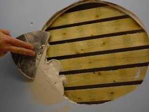 photo exposed wood-lath plaster