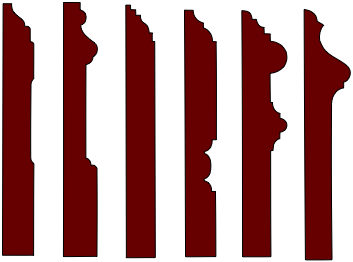 drawing of custom milled one-piece baseboard profiles