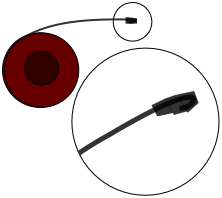 drawing of electrician's fish tape with the end wrapped drawing of electrician's fish tape with the end wrapped