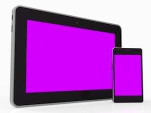 photo of a tablet and a smartphone photo of a tablet and a smartphone
