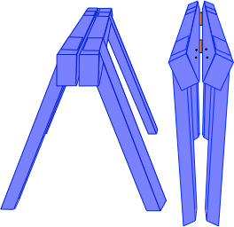 drawing of folding sawhorses