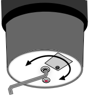 drawing demonstrating how to use a hex wrench to fix a jammed garbage disposal