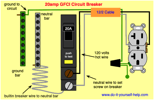 how to connect gfci breaker
