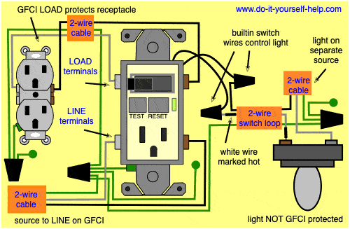 Gfci Switch Outlet Wiring Diagrams Do It Yourself Help Com