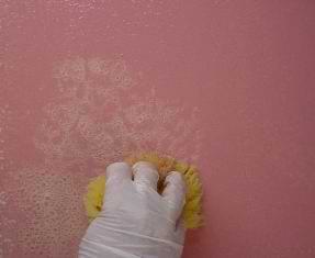 photo demonstrating how to create a negative sponge painting finish photo demonstrating how to create a negative sponge painting finish