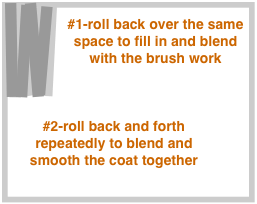 drawing demonstrating finishing a first section of paint on a ceiling