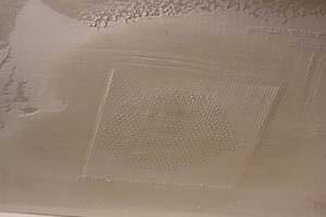 photo dry joint compound over an aluminum patch photo dry joint compound over an aluminum patch