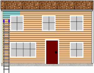 drawing demonstrating how to paint lap siding with a brush