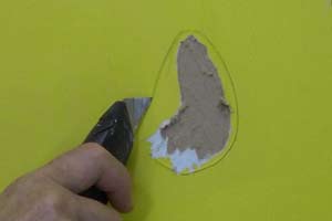 photo trimming ragged drywall paper with a sharp knife photo trimming ragged drywall paper with a sharp knife
