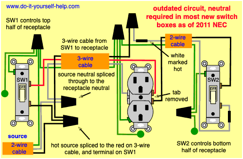 Light Switch Wiring Diagrams - Do-it-yourself-help.com wiring multiple schematics and a light switch to one breaker 