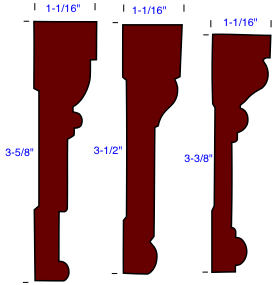 drawing of Victorian style door casing profiles