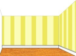 drawing of vertical stripes on two walls of a room drawing of vertical stripes on two walls of a room