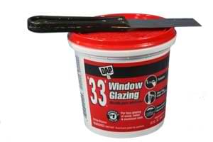 photo of a can of dap brand window glazing photo of a can of dap brand window glazing