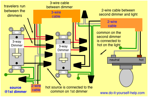 3 Way Switch Wiring Diagrams - Do-it-yourself-help.com