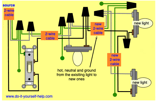 Wiring Diagrams to Add a New Light Fixture - Do-it-yourself-help.com